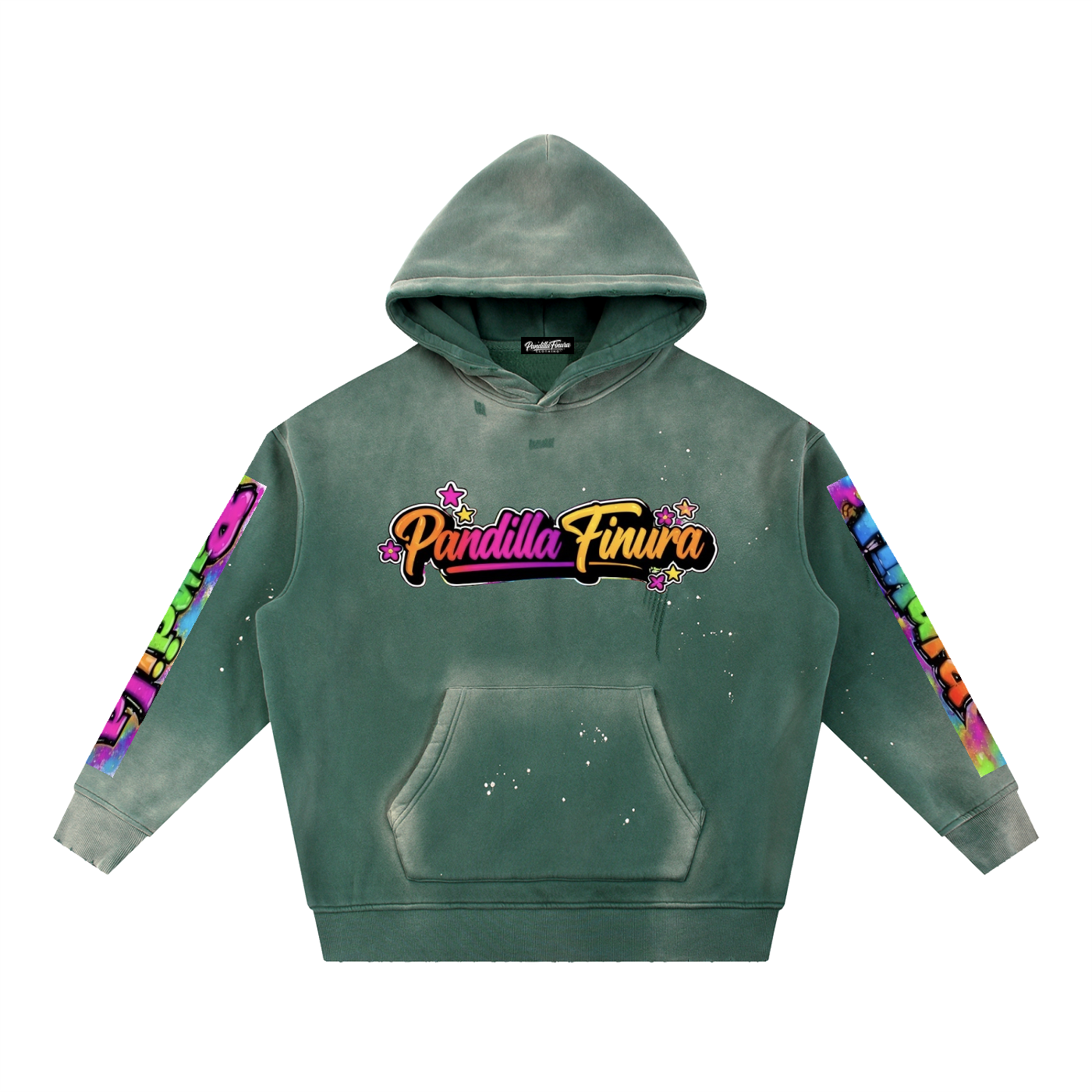 Vintage Washed Frayed Fleece Hoodie