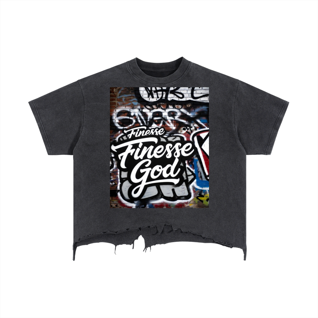 FG-Vintage Wash Boxy Distressed Hem T-Shirt