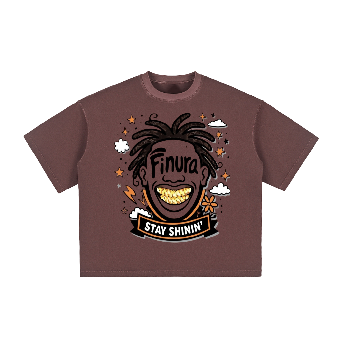 Finura Stay Shinin’ Vintage Washed Boxy T-Shirt
