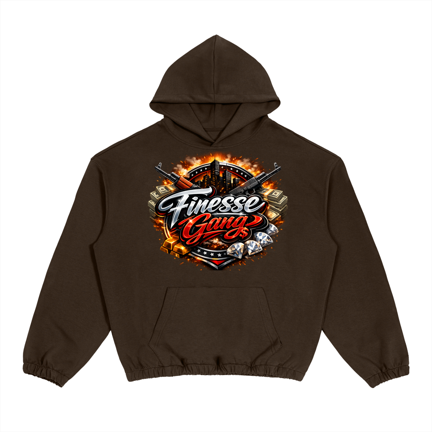 FG Finesse Gang-Boxy Cinched Hem Hoodie