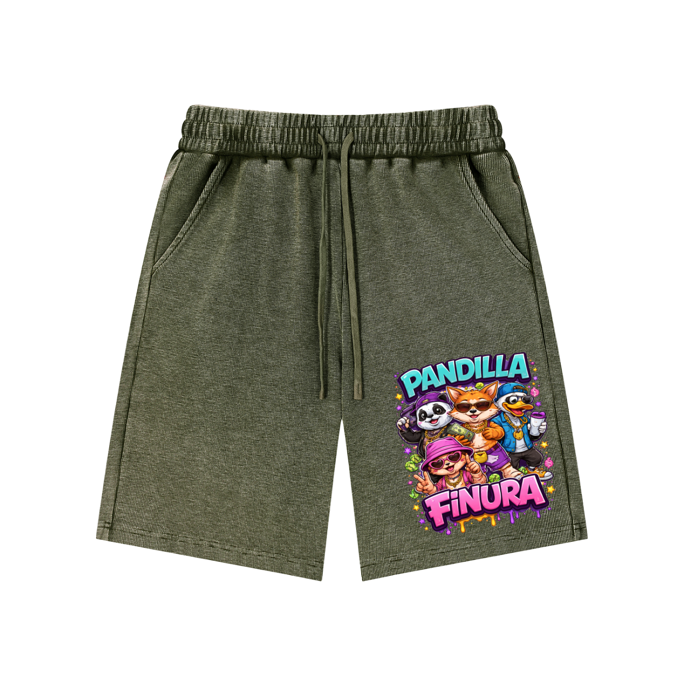 Mineral Wash Waffle Knit Shorts