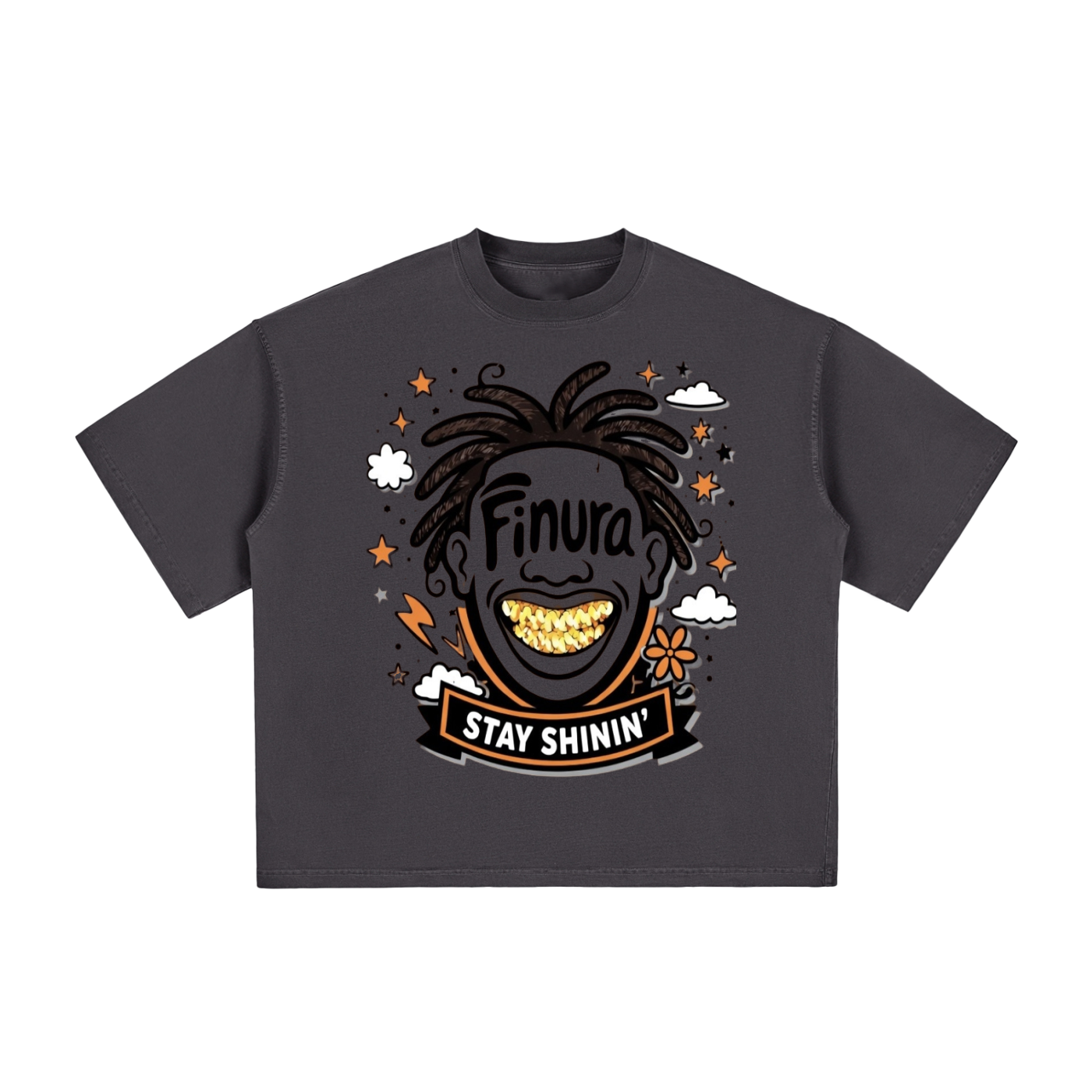 Finura Stay Shinin’ Vintage Washed Boxy T-Shirt