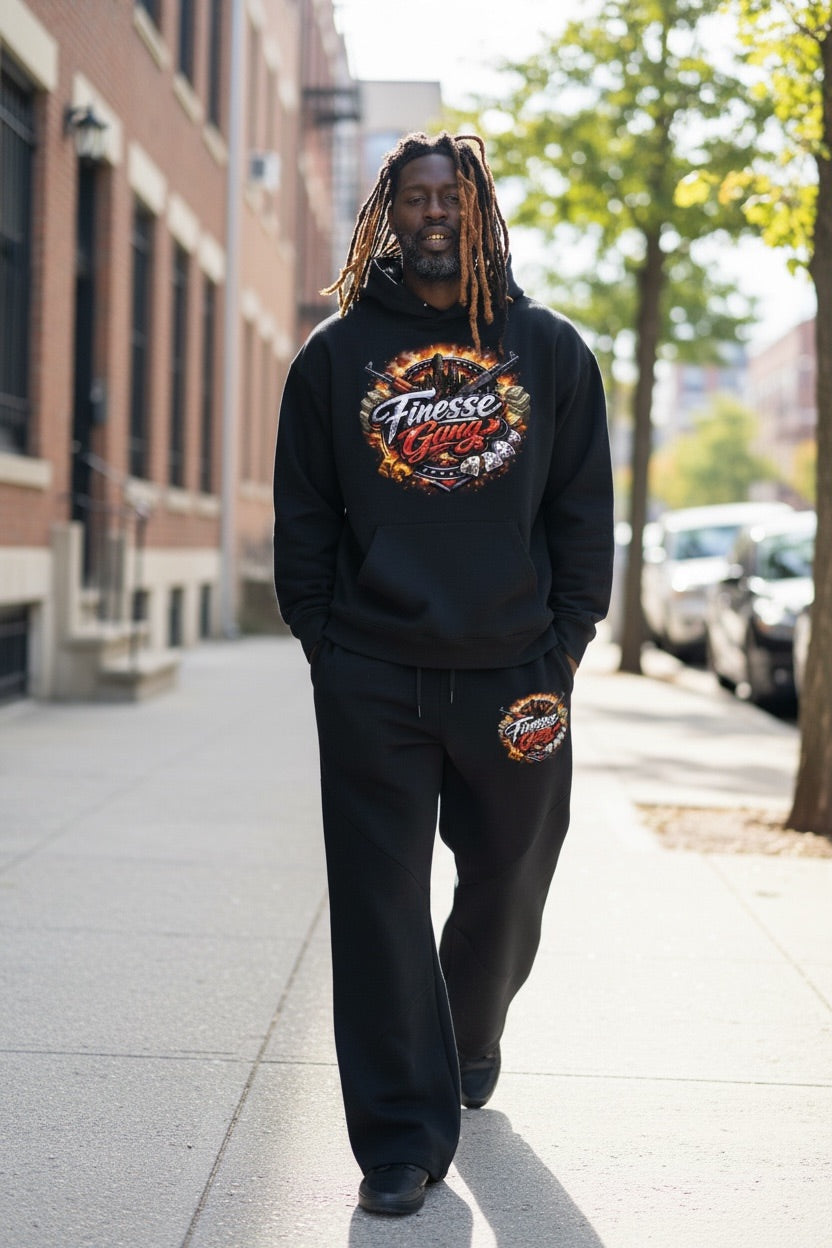 FG Finesse Gang -Wide Leg Drawstring Sweatpants