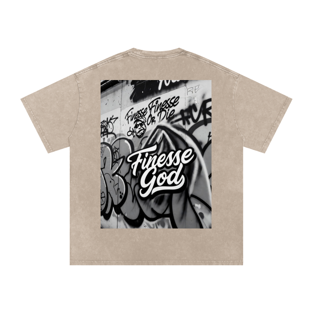 Snow Washed Oversized Cotton T-Shirt