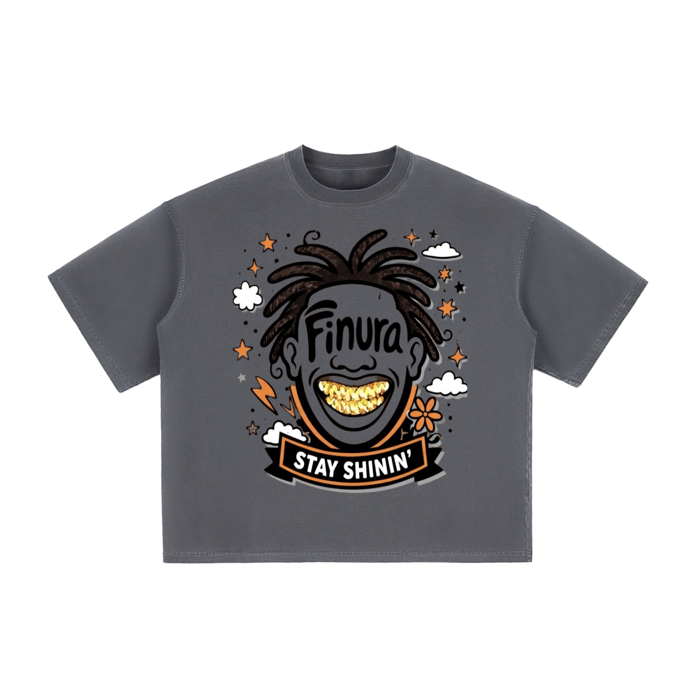 Finura Stay Shinin’ Vintage Washed Boxy T-Shirt