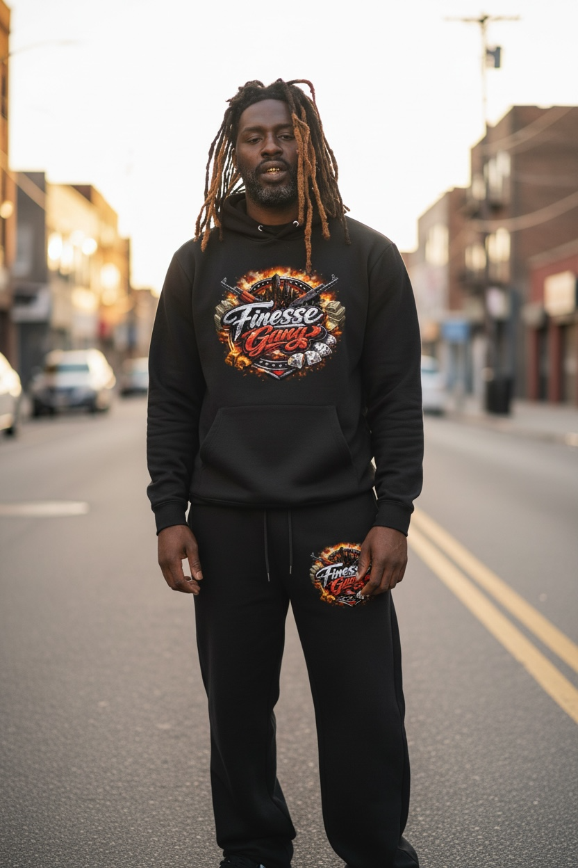 FG Finesse Gang-Boxy Cinched Hem Hoodie