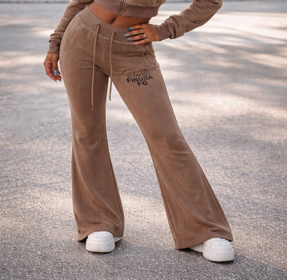 Vintage Washed Flared Fleece Pants