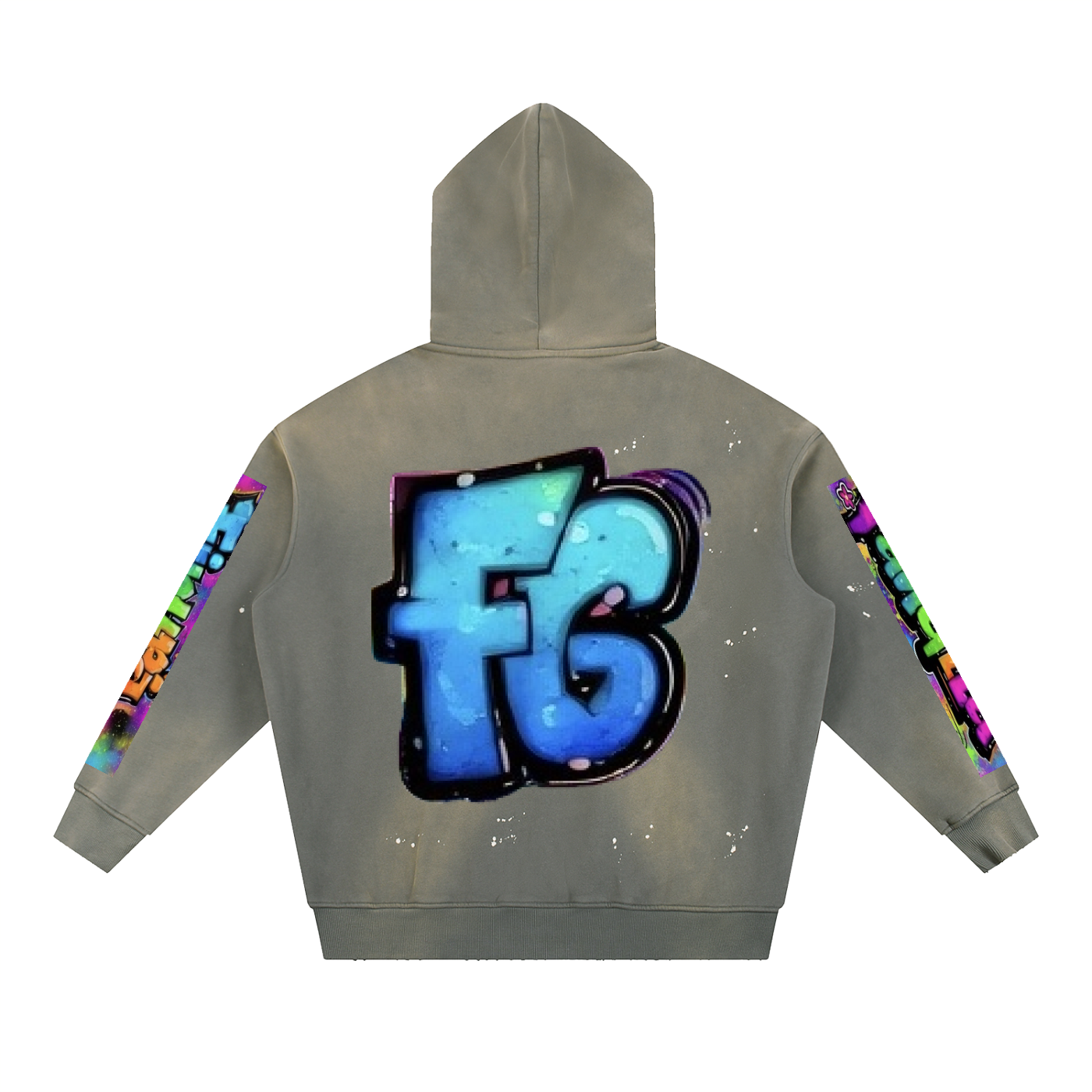 Vintage Washed Frayed Fleece Hoodie