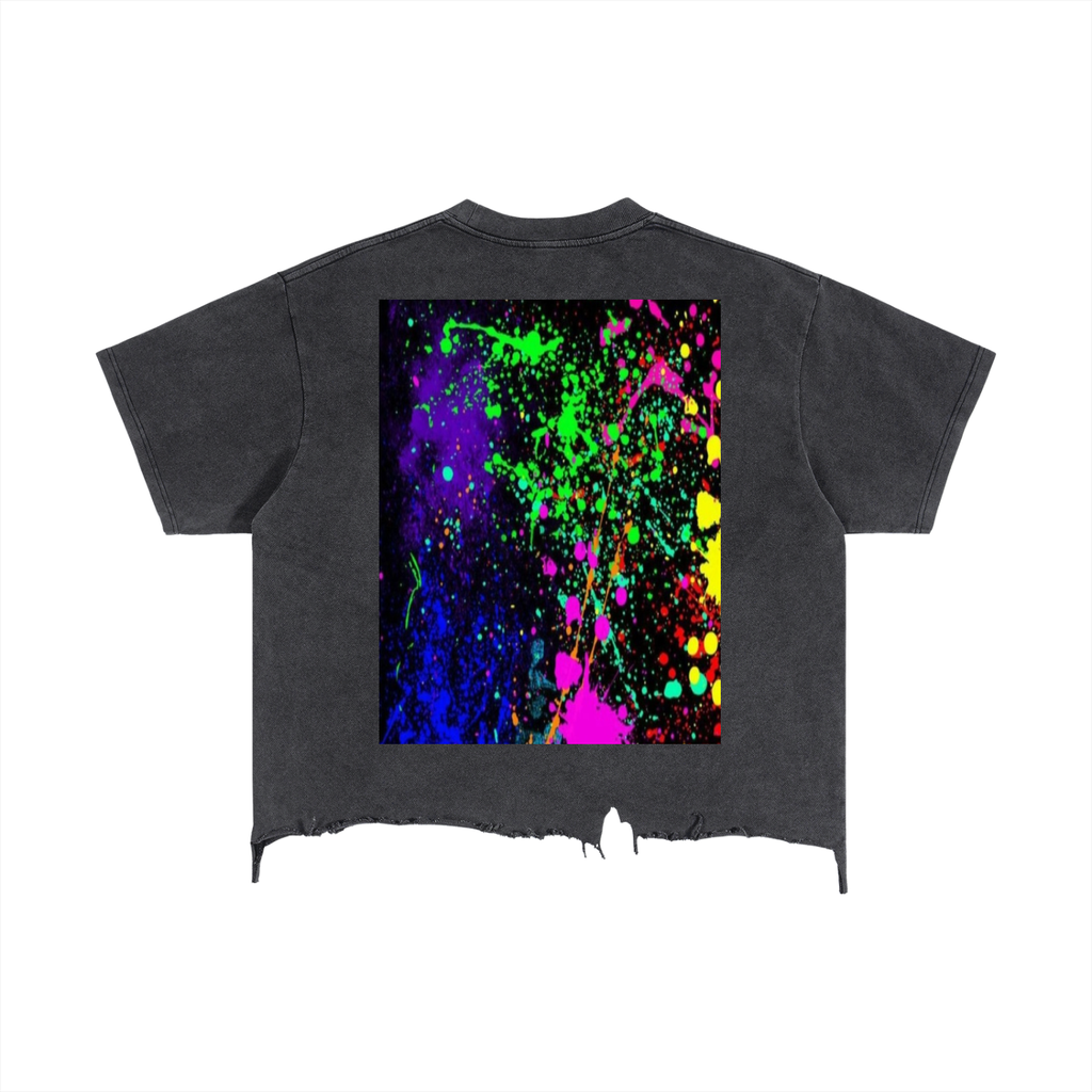 FG-Vintage Wash Boxy Distressed Hem T-Shirt