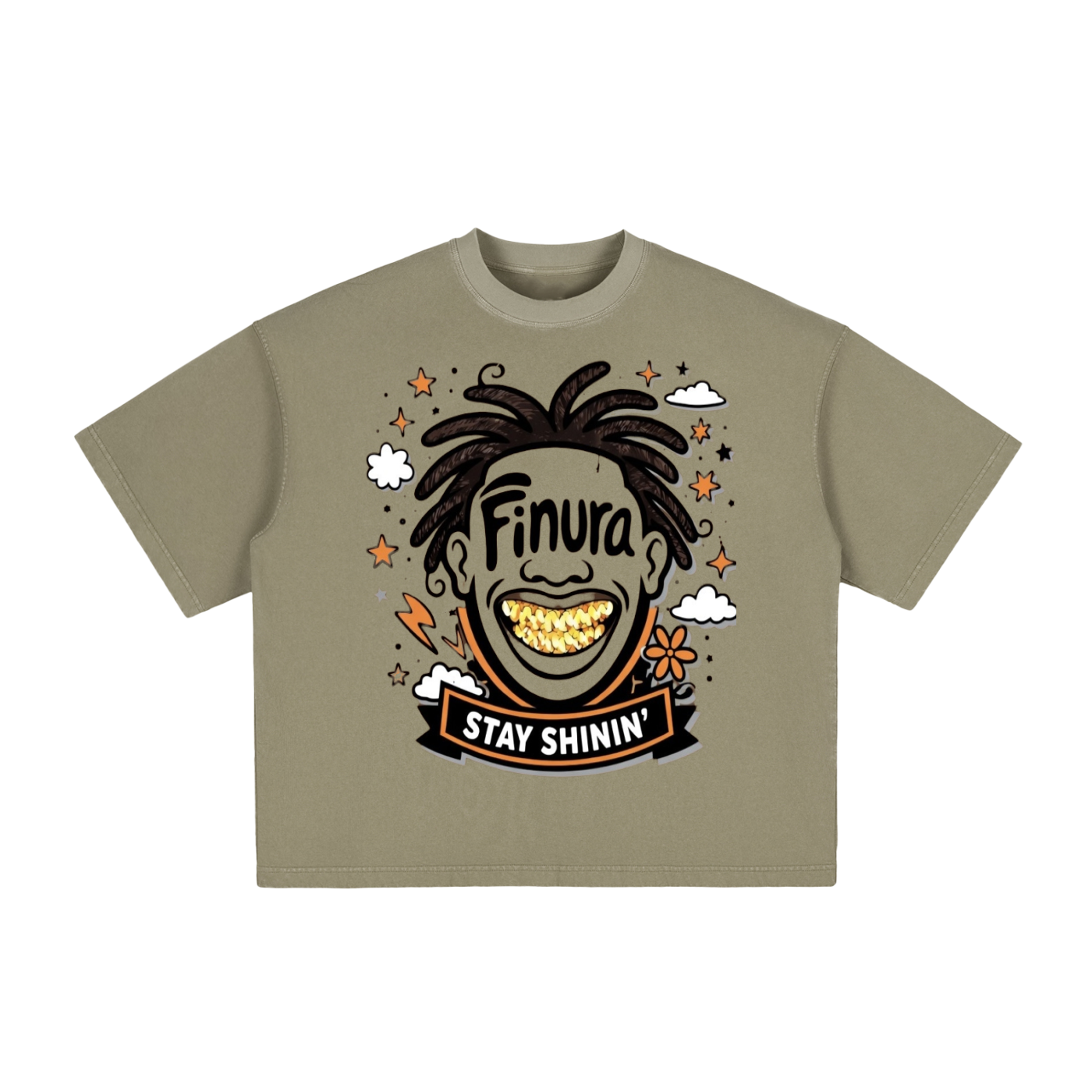 Finura Stay Shinin’ Vintage Washed Boxy T-Shirt