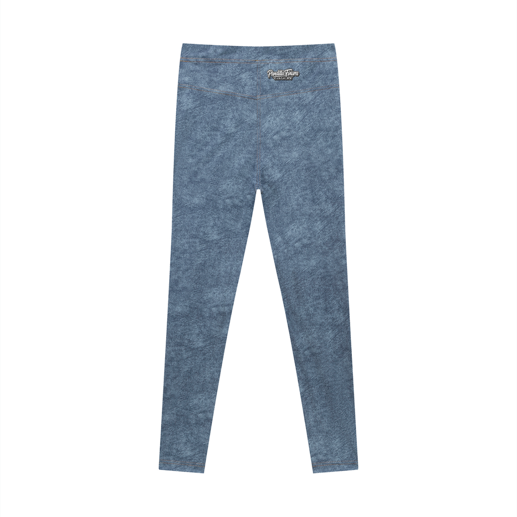 Women's Faux Denim Zip-Fly Leggings
