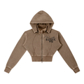 Vintage Washed Cropped Fleece Hoodie