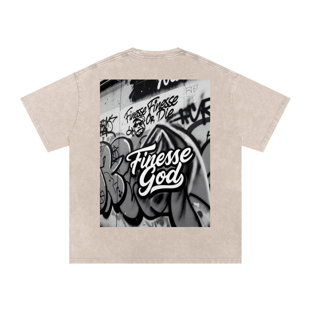 Snow Washed Oversized Cotton T-Shirt